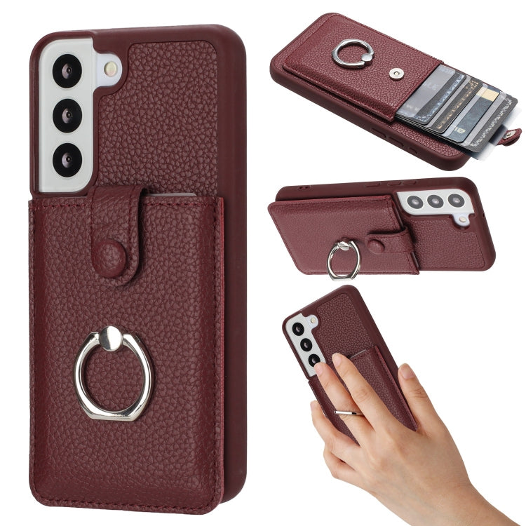 Litchi Texture Drawing Card Bag Ring Holder Phone Case, For Samsung Galaxy S23 5G, For Samsung Galaxy S22 Ultra 5G, For Samsung Galaxy S22 5G, For Samsung Galaxy S21 5G
