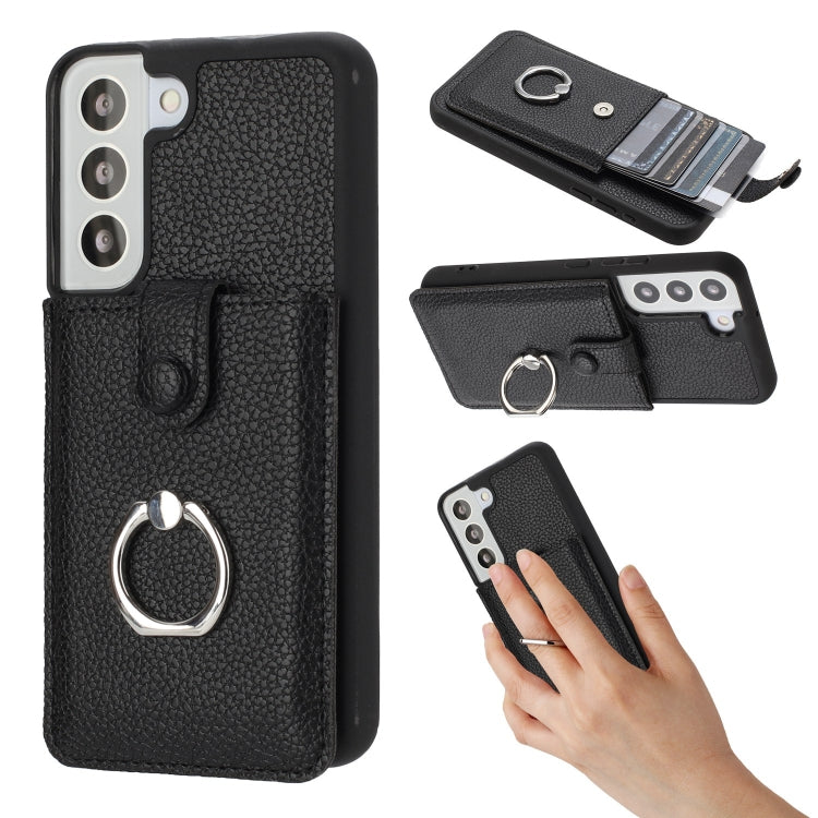 Litchi Texture Drawing Card Bag Ring Holder Phone Case, For Samsung Galaxy S23 5G, For Samsung Galaxy S22 Ultra 5G, For Samsung Galaxy S22 5G, For Samsung Galaxy S21 5G