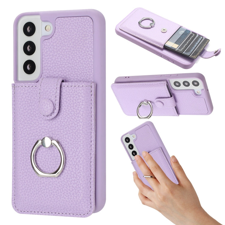 Litchi Texture Drawing Card Bag Ring Holder Phone Case, For Samsung Galaxy S23 5G, For Samsung Galaxy S22 Ultra 5G, For Samsung Galaxy S22 5G, For Samsung Galaxy S21 5G