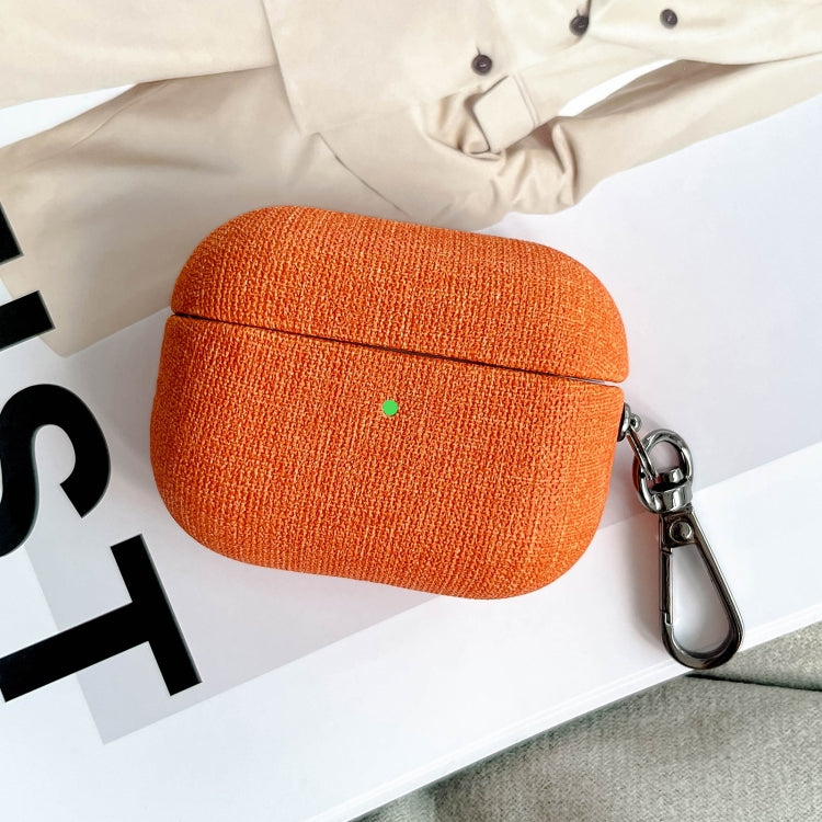 Fine Cloth Texture Earbuds Box PC Case with Hook, For AirPods Pro