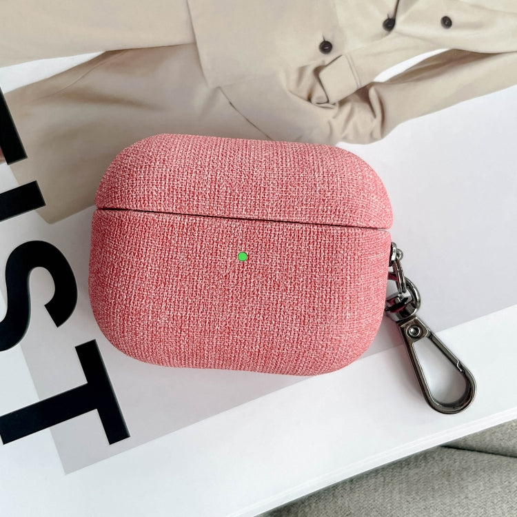 Fine Cloth Texture Earbuds Box PC Case with Hook, For AirPods Pro