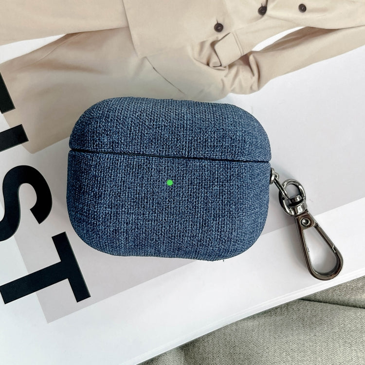 Fine Cloth Texture Earbuds Box PC Case with Hook, For AirPods Pro