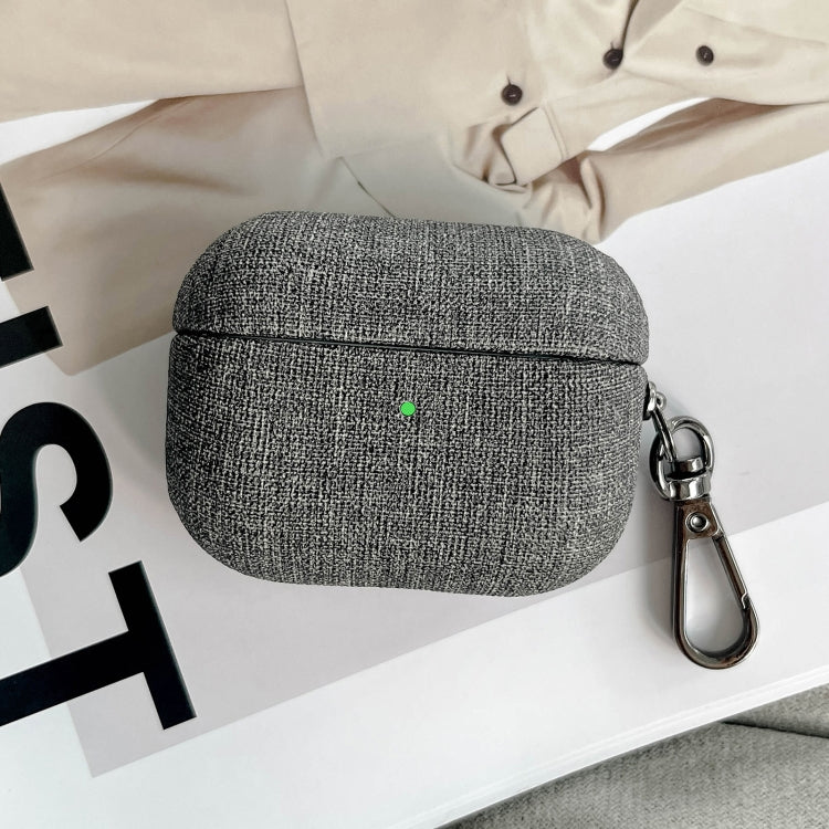 Fine Cloth Texture Earbuds Box PC Case with Hook, For AirPods Pro