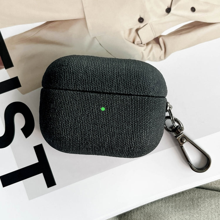 Fine Cloth Texture Earbuds Box PC Case with Hook, For AirPods Pro