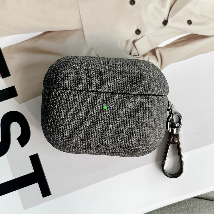 Fine Cloth Texture Earbuds Box PC Case with Hook, For AirPods Pro