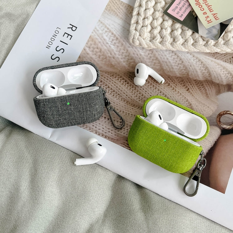 Fine Cloth Texture Earbuds Box PC Case with Hook, For AirPods Pro