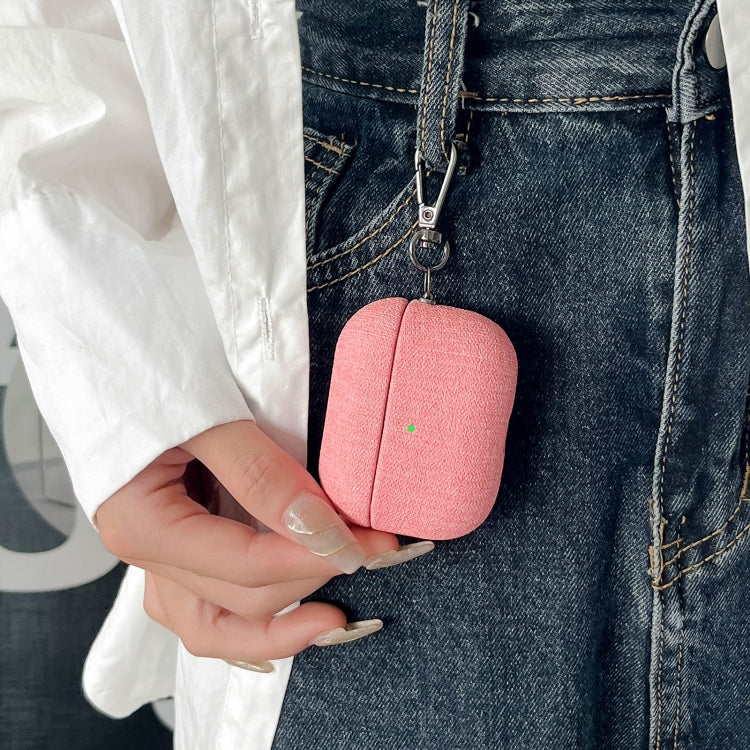 Fine Cloth Texture Earbuds Box PC Case with Hook, For AirPods Pro