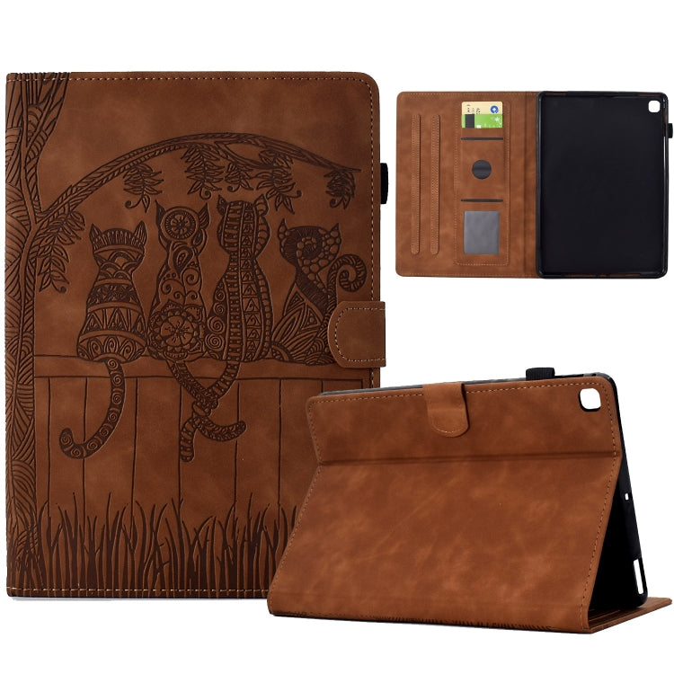 Cats Embossed Leather Smart Tablet Case, For iPad 10.2 2021 / 2020 / 10.5 2019, For iPad mini 5 / 4 / 3 / 2 / 1, For iPad Pro 9.7 / 9.7 2018 / 2017