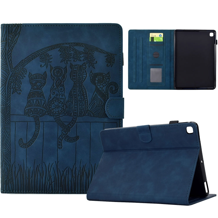 Cats Embossed Leather Smart Tablet Case, For iPad 10.2 2021 / 2020 / 10.5 2019, For iPad mini 5 / 4 / 3 / 2 / 1, For iPad Pro 9.7 / 9.7 2018 / 2017