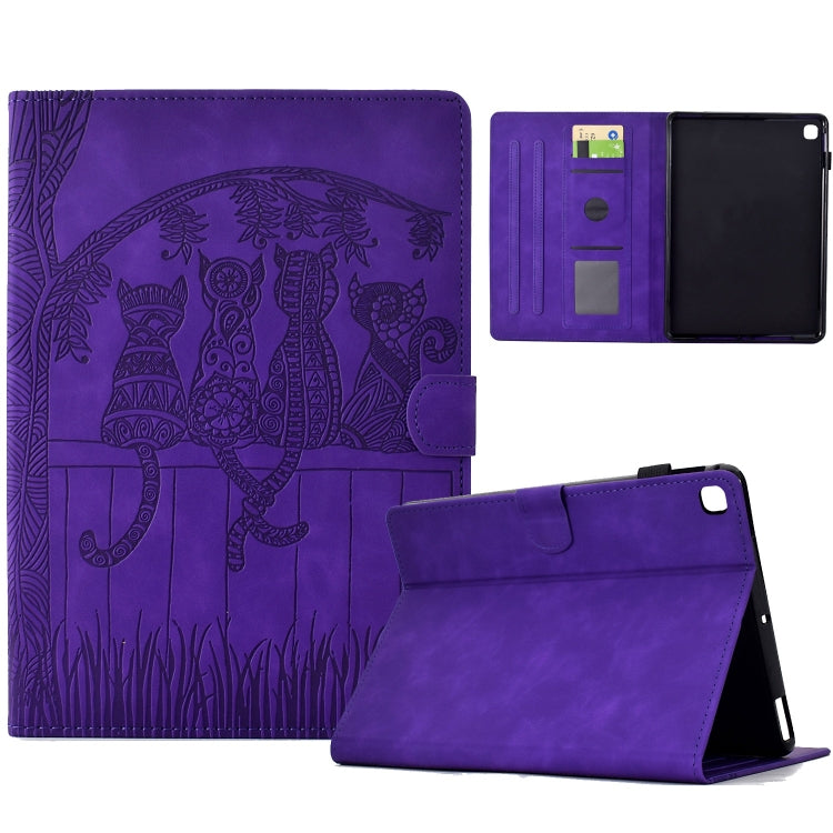 Cats Embossed Leather Smart Tablet Case, For iPad 10.2 2021 / 2020 / 10.5 2019, For iPad mini 5 / 4 / 3 / 2 / 1, For iPad Pro 9.7 / 9.7 2018 / 2017