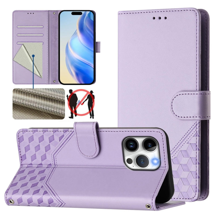 Honeycomb Embossing RFID Leather Phone Case