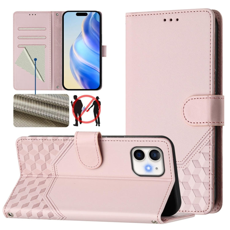 Honeycomb Embossing RFID Leather Phone Case