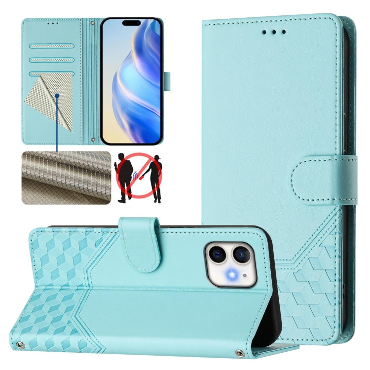Honeycomb Embossing RFID Leather Phone Case