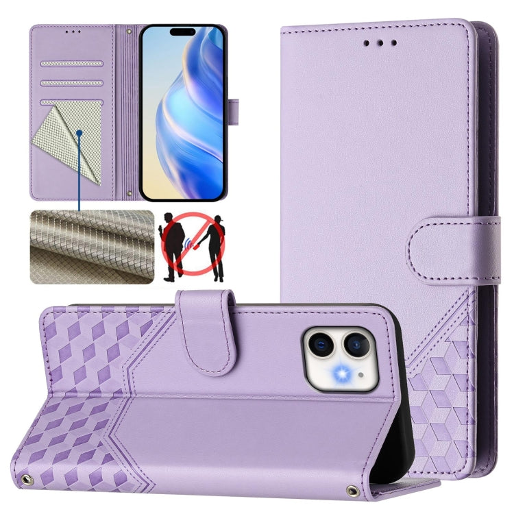 Honeycomb Embossing RFID Leather Phone Case