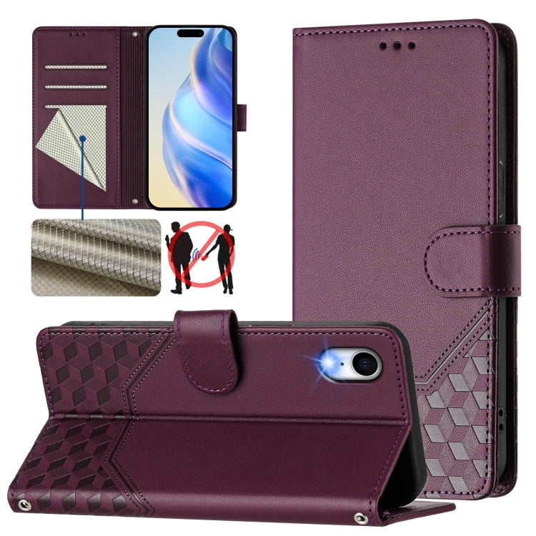 Honeycomb Embossing RFID Leather Phone Case
