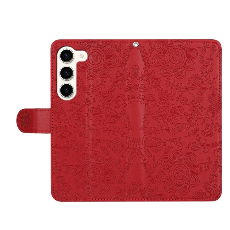 Floral Embossed Pattern Leather Phone Case, For Samsung Galaxy S23 5G, For Samsung Galaxy S22 Ultra 5G, For Samsung Galaxy S22+ 5G, For Samsung Galaxy S22 5G