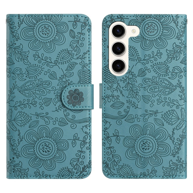 Floral Embossed Pattern Leather Phone Case, For Samsung Galaxy S23 5G, For Samsung Galaxy S22 Ultra 5G, For Samsung Galaxy S22+ 5G, For Samsung Galaxy S22 5G