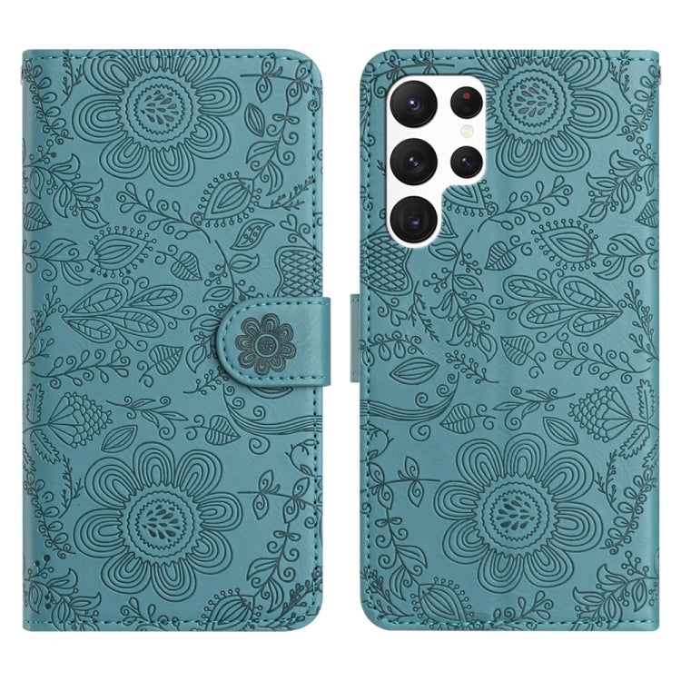 Floral Embossed Pattern Leather Phone Case, For Samsung Galaxy S23 5G, For Samsung Galaxy S22 Ultra 5G, For Samsung Galaxy S22+ 5G, For Samsung Galaxy S22 5G