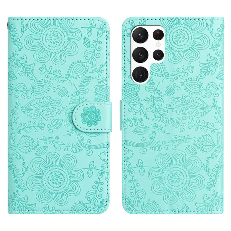 Floral Embossed Pattern Leather Phone Case, For Samsung Galaxy S23 5G, For Samsung Galaxy S22 Ultra 5G, For Samsung Galaxy S22+ 5G, For Samsung Galaxy S22 5G