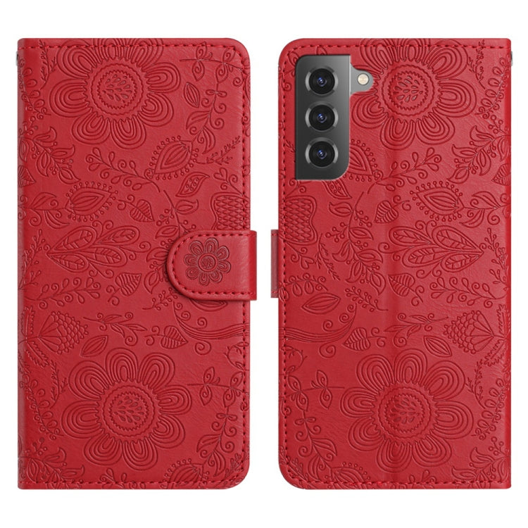 Floral Embossed Pattern Leather Phone Case, For Samsung Galaxy S21 5G, For Samsung Galaxy S21+ 5G, For Samsung Galaxy S21 Ultra 5G, For Samsung Galaxy S20 FE 5G