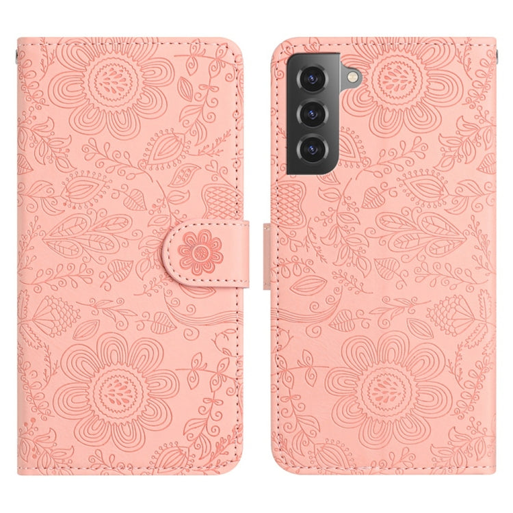 Floral Embossed Pattern Leather Phone Case, For Samsung Galaxy S21 5G, For Samsung Galaxy S21+ 5G, For Samsung Galaxy S21 Ultra 5G, For Samsung Galaxy S20 FE 5G