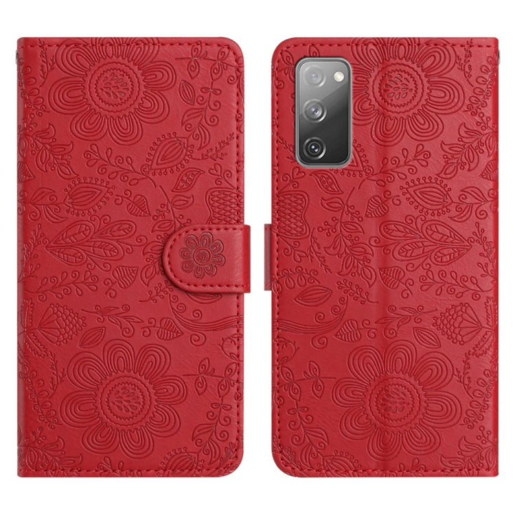 Floral Embossed Pattern Leather Phone Case, For Samsung Galaxy S21 5G, For Samsung Galaxy S21+ 5G, For Samsung Galaxy S21 Ultra 5G, For Samsung Galaxy S20 FE 5G