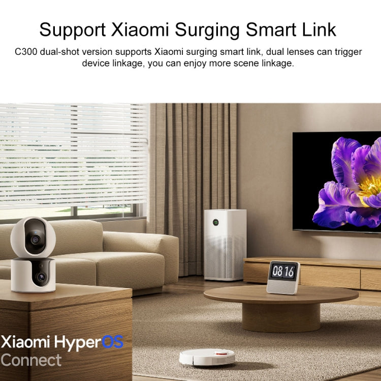 Original Xiaomi Smart Camera C300 Dual Lens Edition 3MP Support AI Detection, US Plug