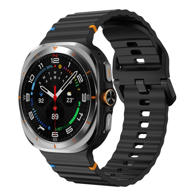 Wavy Grain Stitched Silicone Watch Band, For Samsung Galaxy Watch Ultra 47mm / Ultra 2025