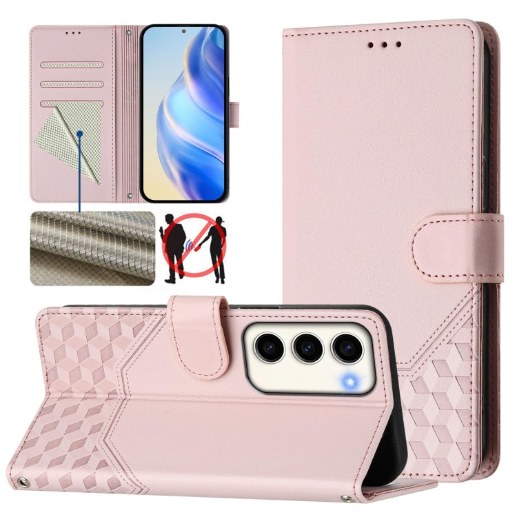 Honeycomb Embossing RFID Leather Phone Case