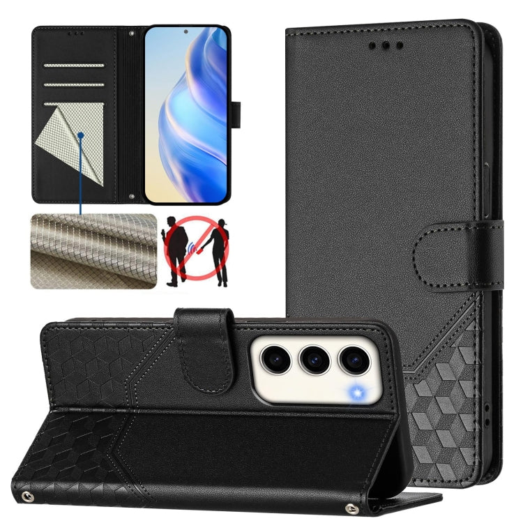 Honeycomb Embossing RFID Leather Phone Case