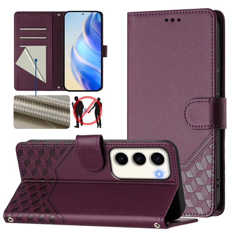 Honeycomb Embossing RFID Leather Phone Case