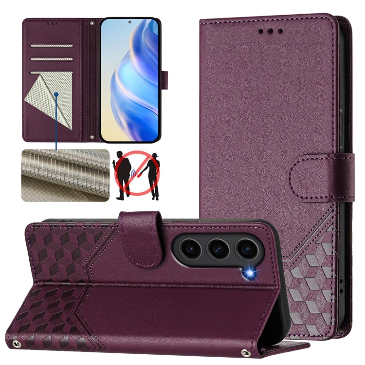 Honeycomb Embossing RFID Leather Phone Case