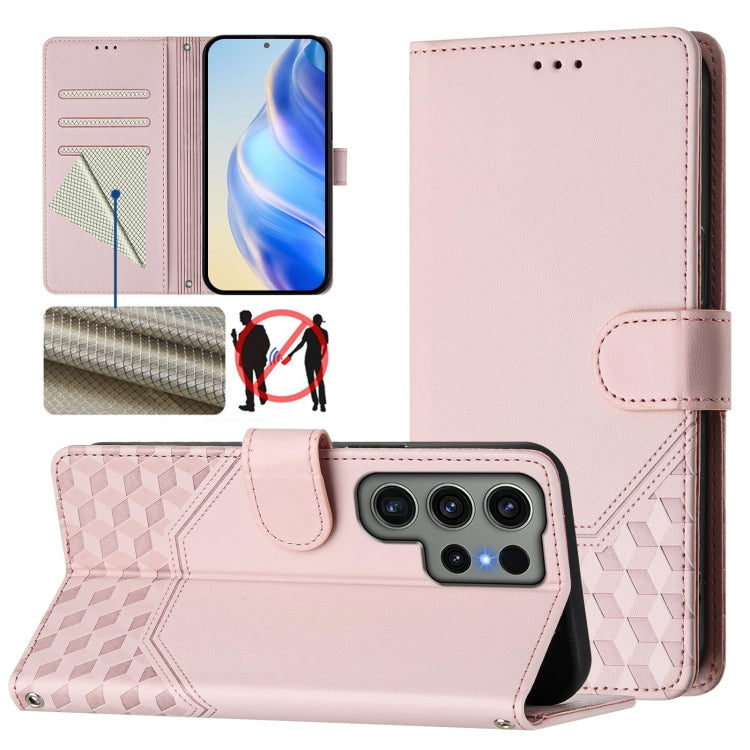 Honeycomb Embossing RFID Leather Phone Case