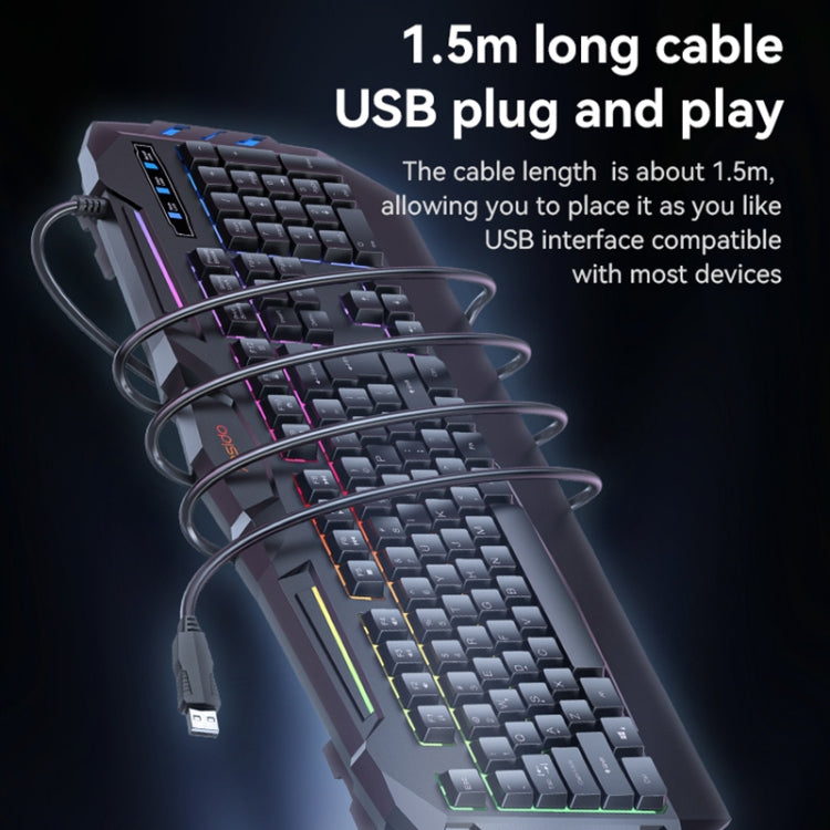 Yesido KB21 104-key 1.5m USB Wired Keyboard with Breathing Light