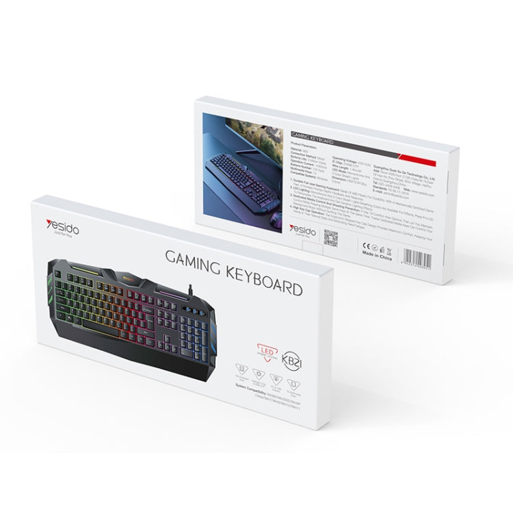 Yesido KB21 104-key 1.5m USB Wired Keyboard with Breathing Light