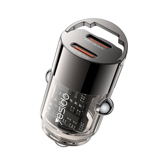 Yesido Y69 PD30W Dual USB-C / Type-C Zinc Alloy Mini Car Charger