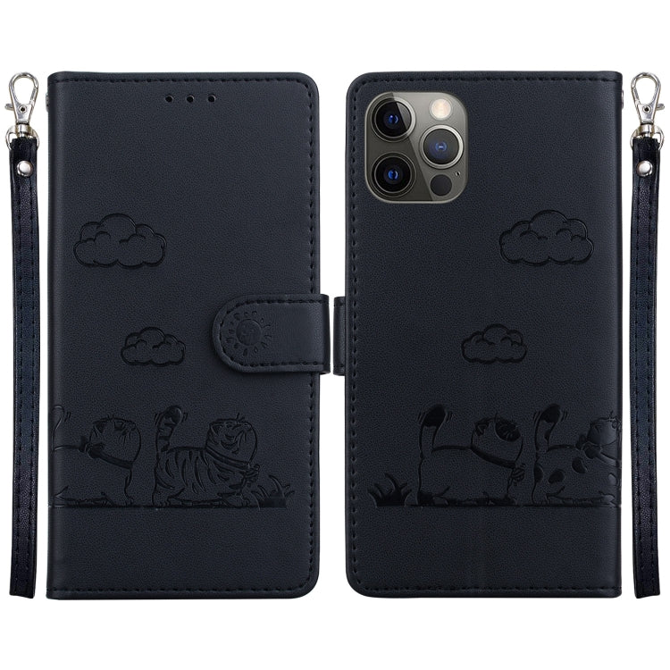 Cute Cats RFID Leather Phone Case, For iPhone 13, For iPhone 12 / 12 Pro, For iPhone 12 Pro Max, For iPhone 11