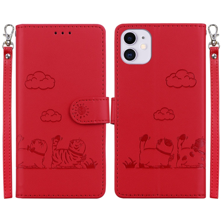 Cute Cats RFID Leather Phone Case, For iPhone 13, For iPhone 12 / 12 Pro, For iPhone 12 Pro Max, For iPhone 11