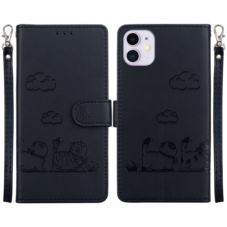 Cute Cats RFID Leather Phone Case, For iPhone 13, For iPhone 12 / 12 Pro, For iPhone 12 Pro Max, For iPhone 11