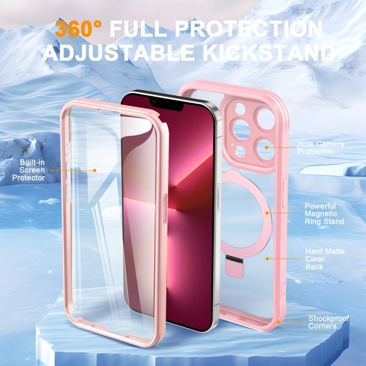 Skin Feel MagSafe Holder 360 Full Body Phone Case, For iPhone 13 Pro