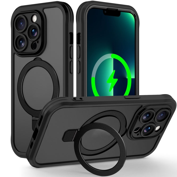 Skin Feel MagSafe Holder 360 Full Body Phone Case, For iPhone 13 Pro