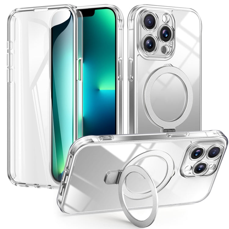 Skin Feel MagSafe Holder 360 Full Body Phone Case, For iPhone 13 Pro