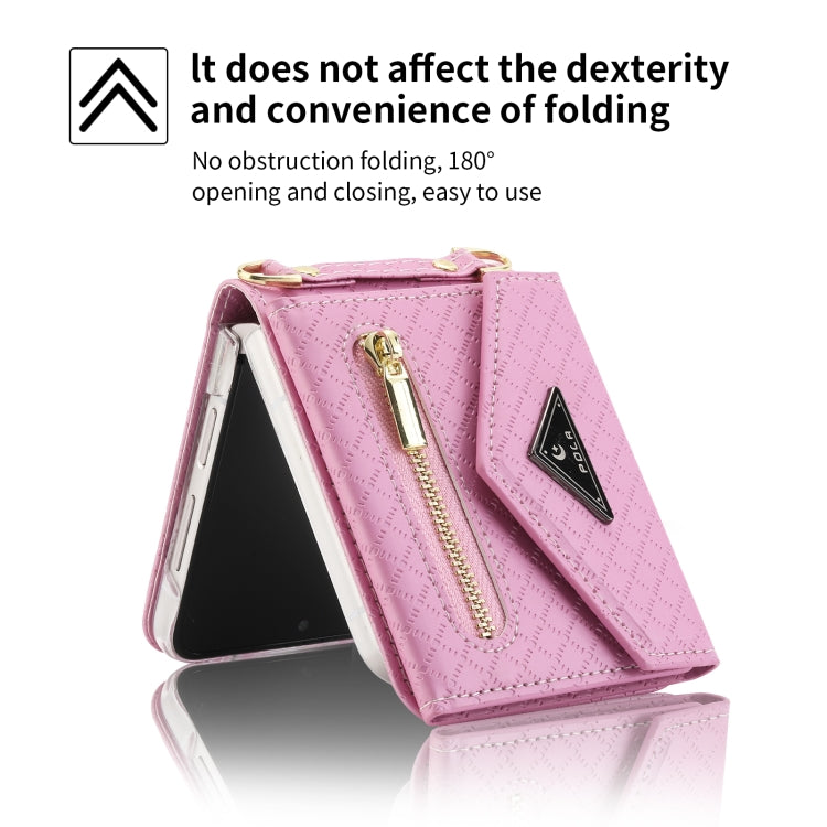 POLA Grid Texture Multi-Card Slots Zipper Wallet Phone Case