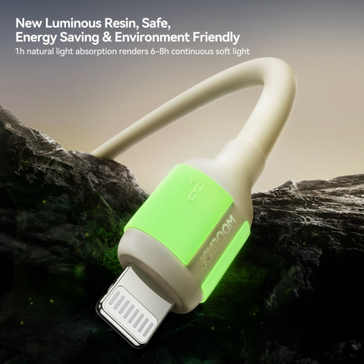 JOYROOM S-A53 Fluorescent Series 3A USB to 8 Pin Fast Charging Data Cable, 1.2m, 2m