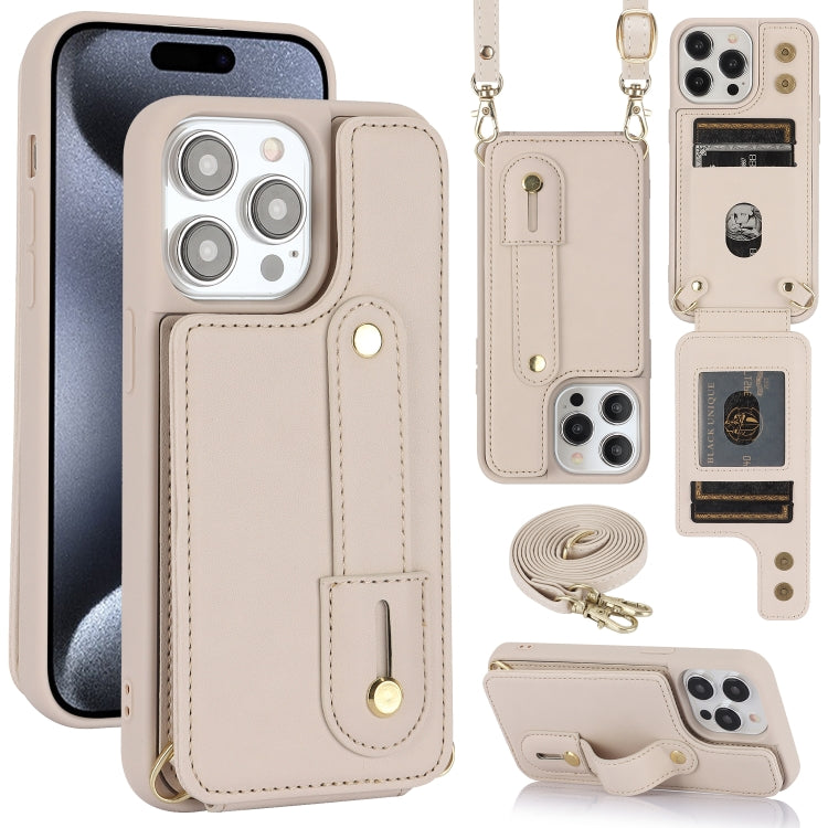 Wristband Vertical Flip Wallet Back Cover Phone Case with Long Lanyard, For iPhone 15 Pro Max, For iPhone 15, For iPhone SE 2022 / 2020 / 8, For iPhone XS Max
