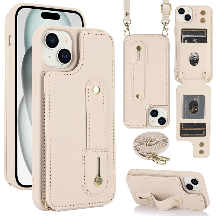 Wristband Vertical Flip Wallet Back Cover Phone Case with Long Lanyard, For iPhone 15 Pro Max, For iPhone 15, For iPhone SE 2022 / 2020 / 8, For iPhone XS Max