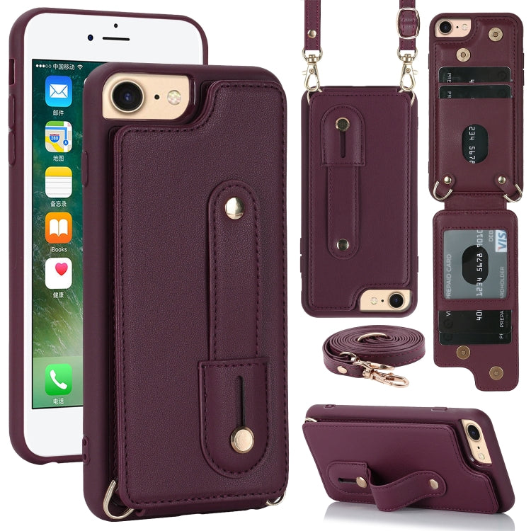 Wristband Vertical Flip Wallet Back Cover Phone Case with Long Lanyard, For iPhone 15 Pro Max, For iPhone 15, For iPhone SE 2022 / 2020 / 8, For iPhone XS Max
