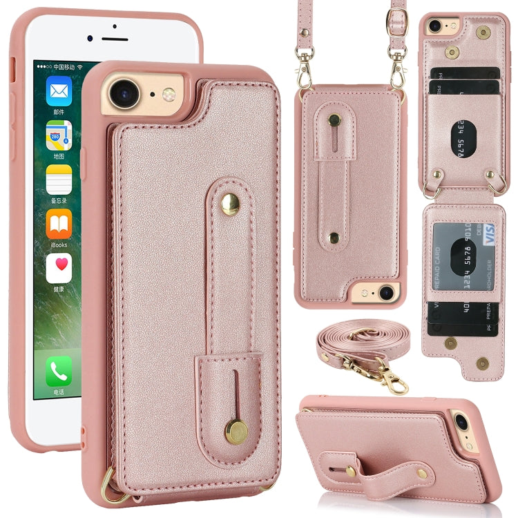 Wristband Vertical Flip Wallet Back Cover Phone Case with Long Lanyard, For iPhone 15 Pro Max, For iPhone 15, For iPhone SE 2022 / 2020 / 8, For iPhone XS Max