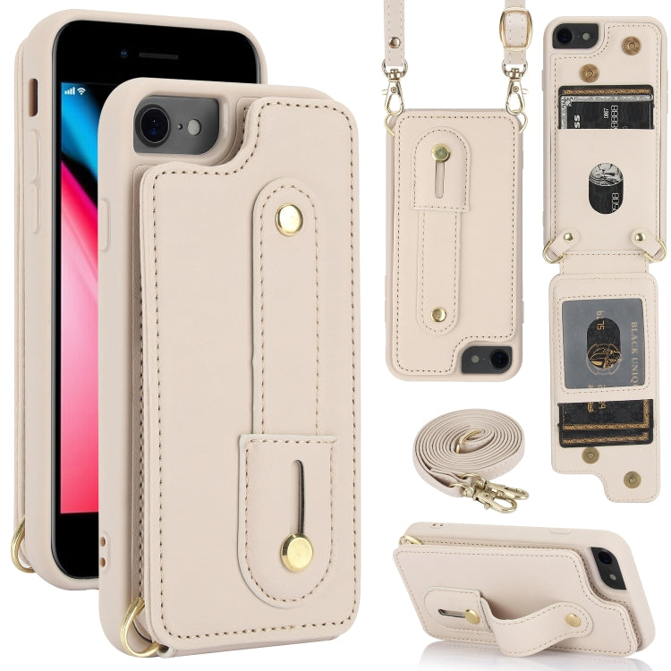 Wristband Vertical Flip Wallet Back Cover Phone Case with Long Lanyard, For iPhone 15 Pro Max, For iPhone 15, For iPhone SE 2022 / 2020 / 8, For iPhone XS Max