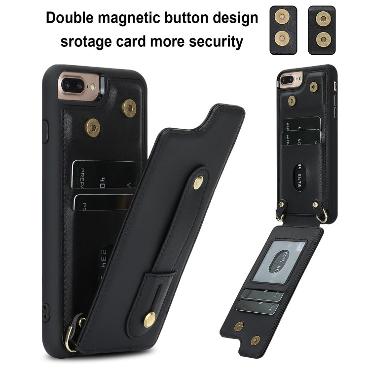Wristband Vertical Flip Wallet Back Cover Phone Case with Long Lanyard